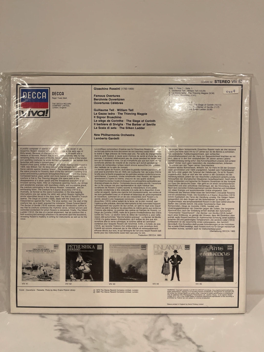 Rossini 6 Famous Overtures Vinyl LP - photo 2