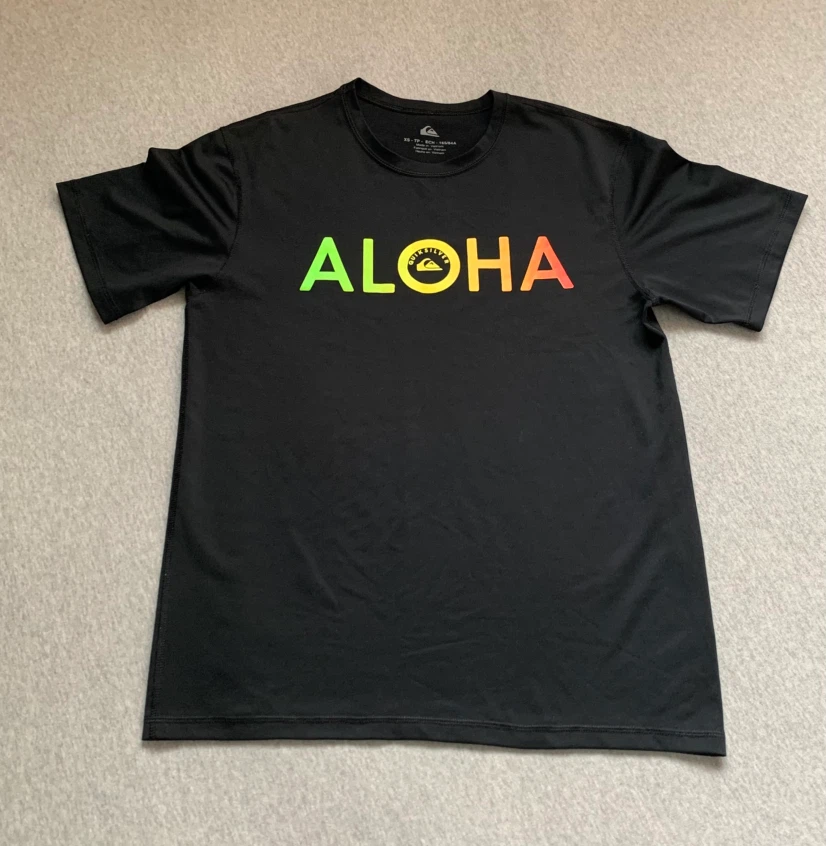 Quiksilver Black Aloha T-Shirt ~ Size XS