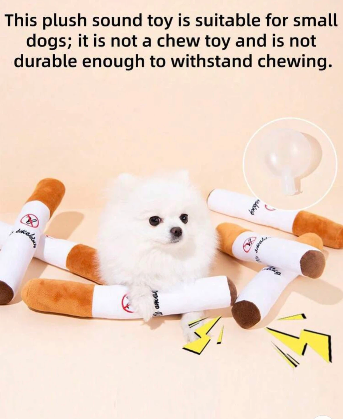 Cigarette Plush Dog Toy - photo 3