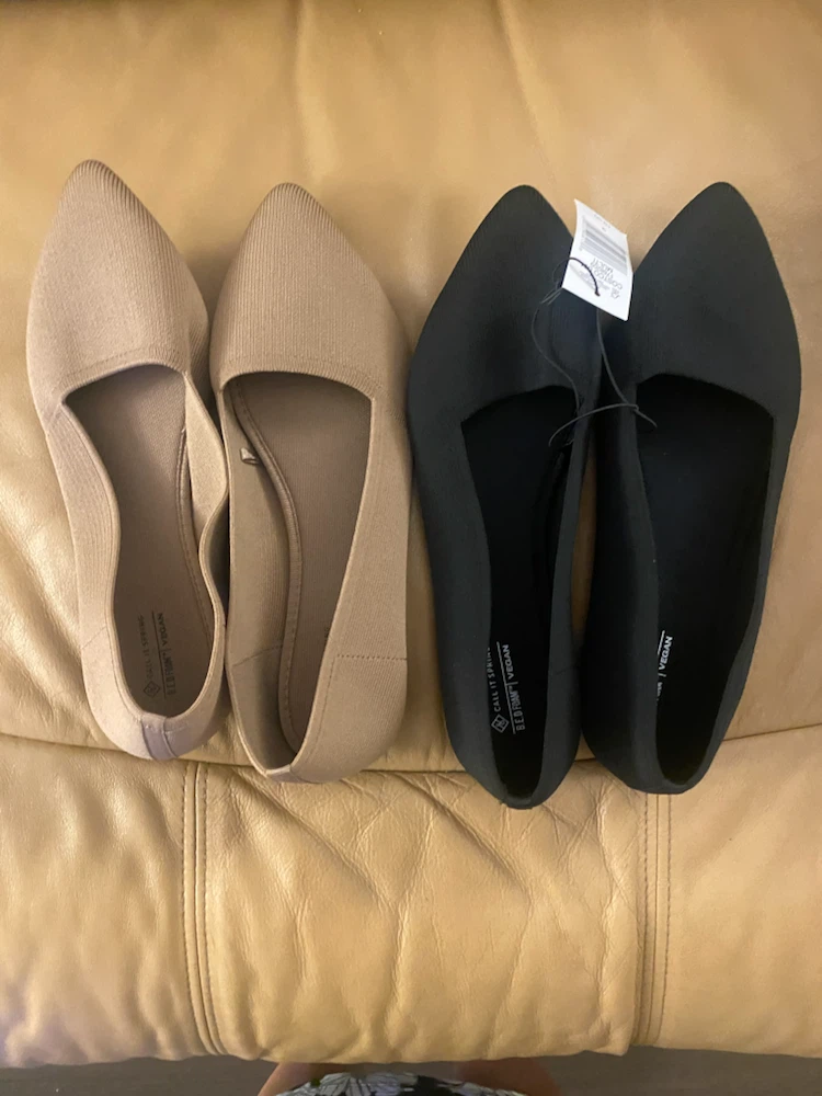 Call It Spring Vegan Flats - Black and Beige, Size 9