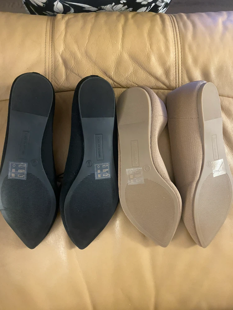 Call It Spring Vegan Flats - Black and Beige, Size 9 - photo 3
