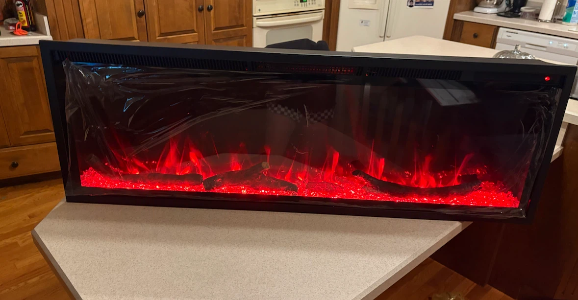 New 50 in smart wall mounted fireplace
