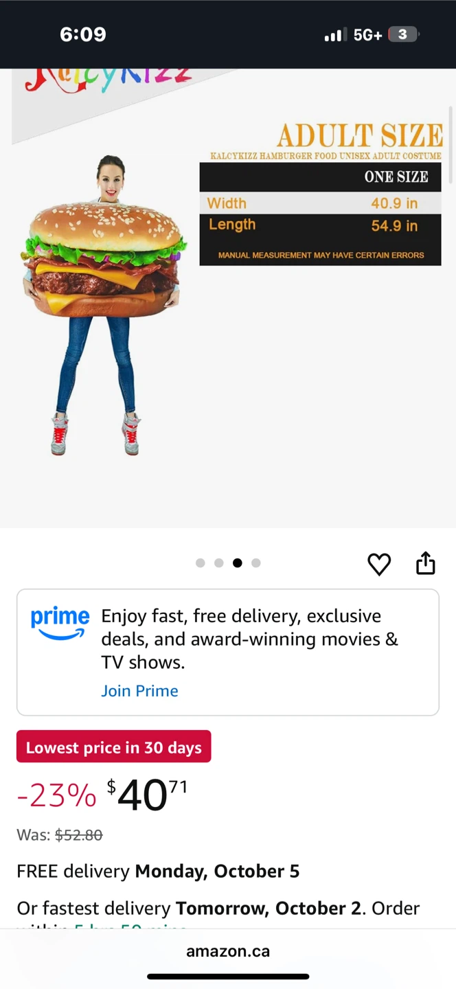 Halloween Hamburger Adult Costume - photo 2