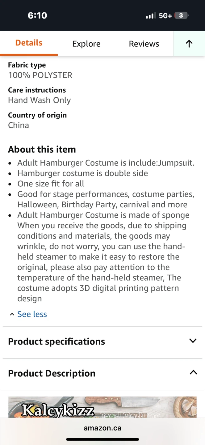 Halloween Hamburger Adult Costume - photo 3