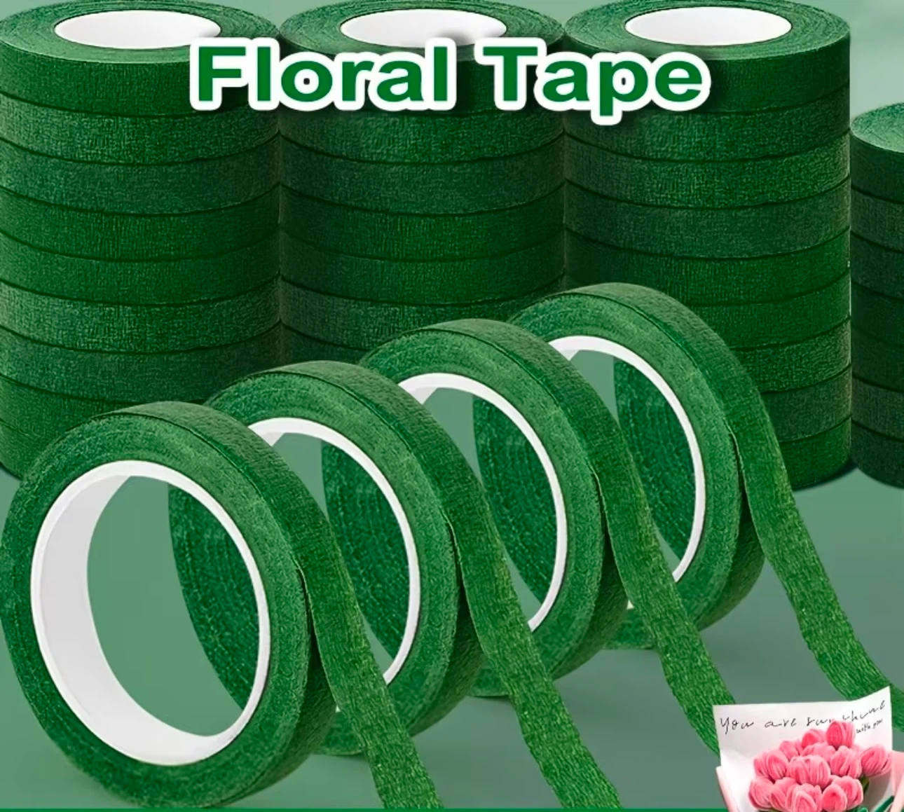 Dark Green Floral Tape