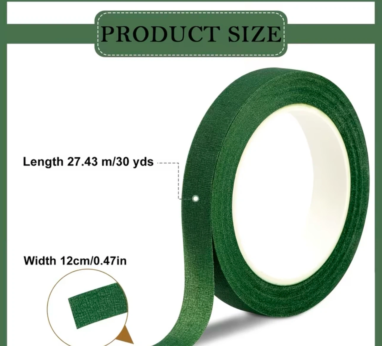 Dark Green Floral Tape - photo 3