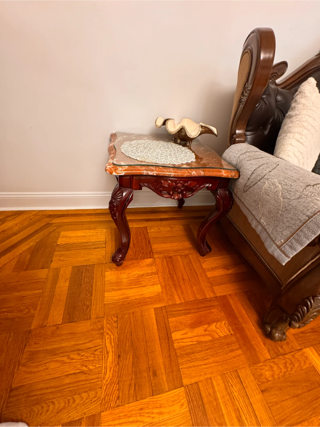 Vintage Style Marble Top Side Table - photo 3