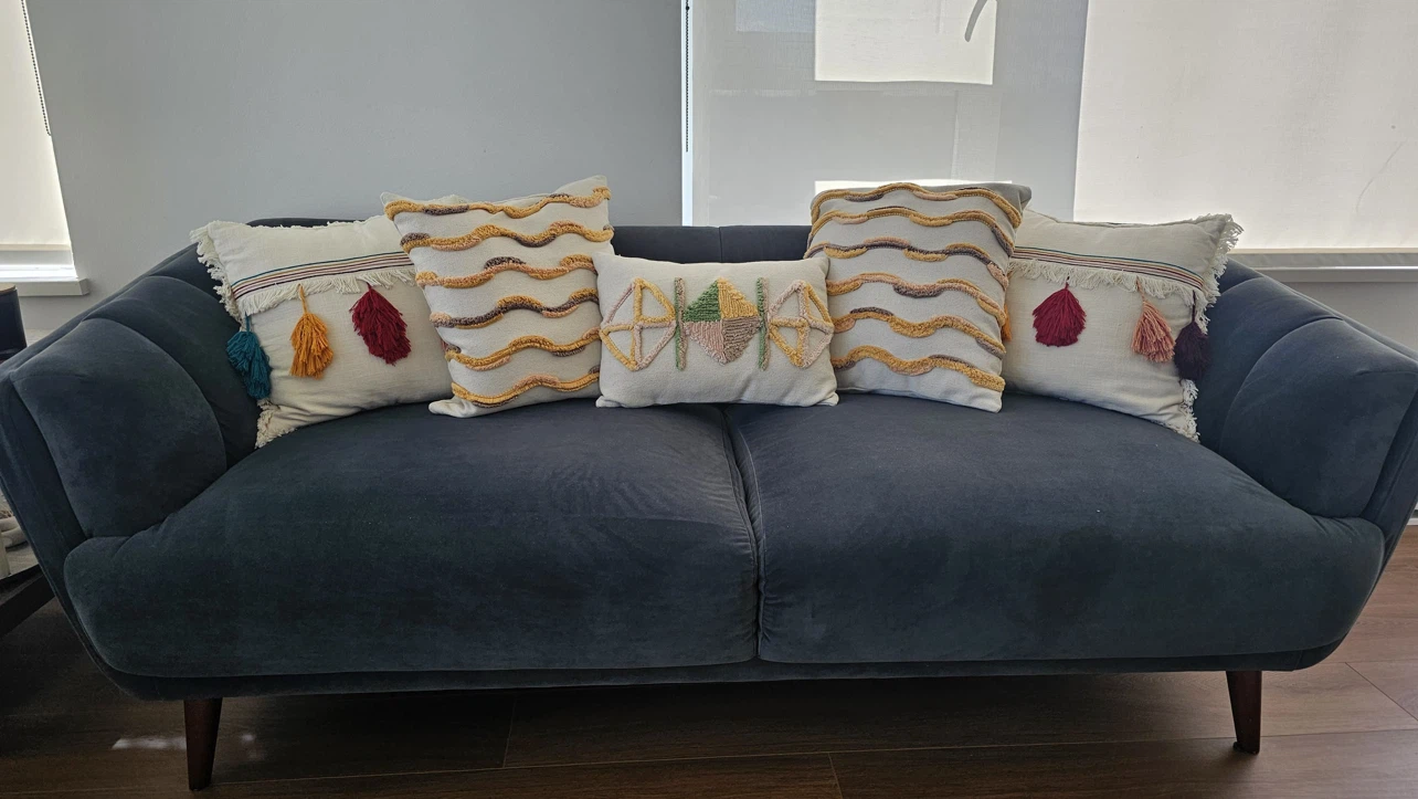 Emerald green sofa