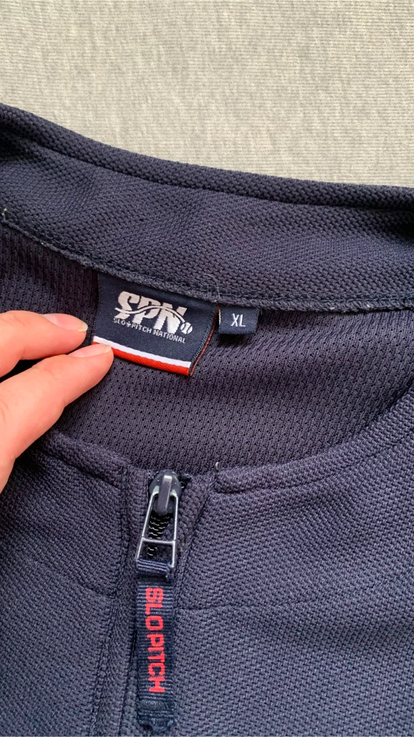 Slo-Pitch National Quarter-Zip Navy Jersey Pullover - Size XL - photo 3