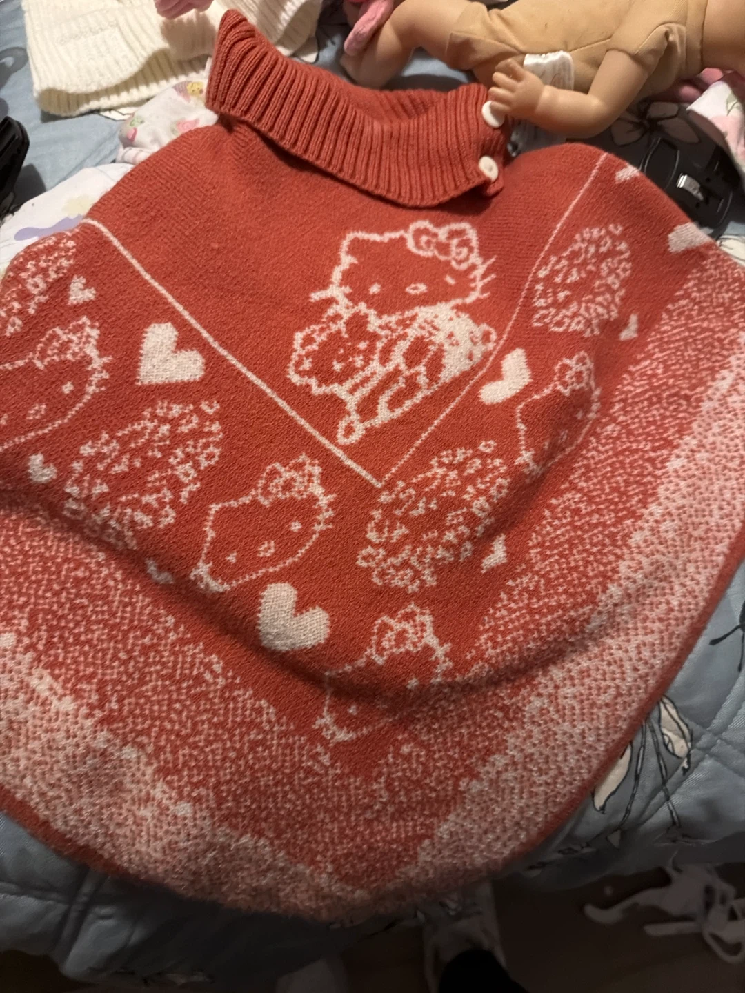 Hello Kitty Knit Poncho