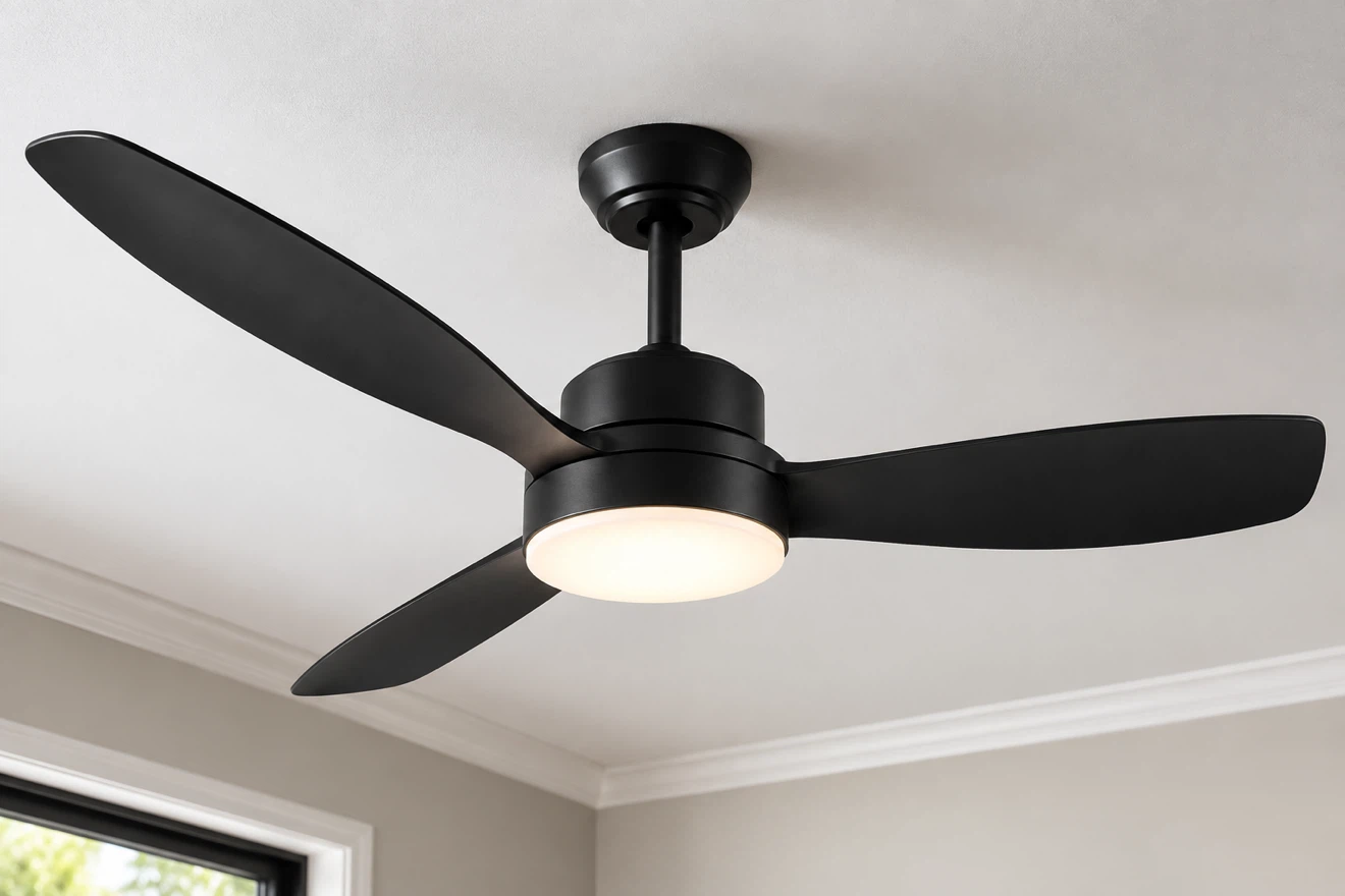 YOUKAIN 52” Ceiling Fan w/ LED Light & Remote – Matte Black - photo 2