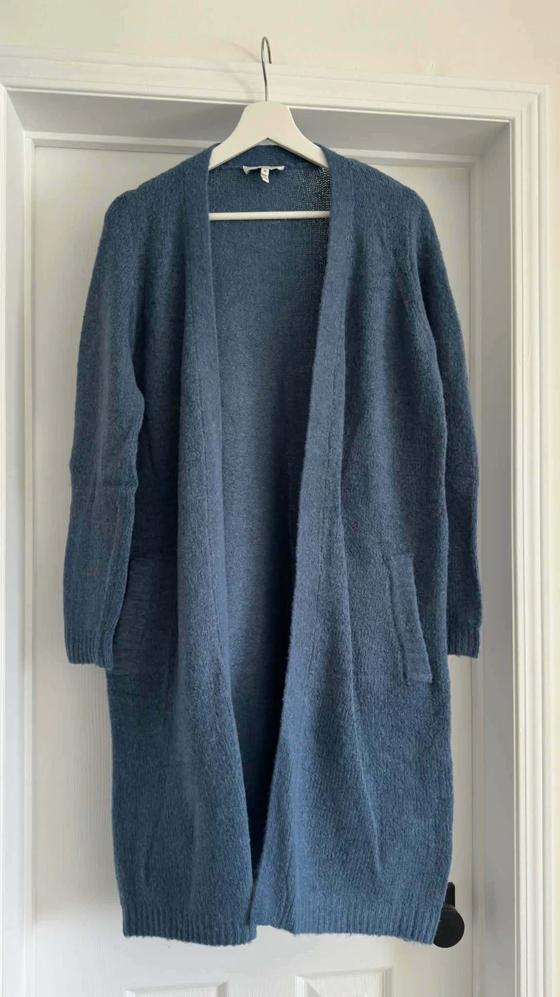 Blue Open-Front Cardigan