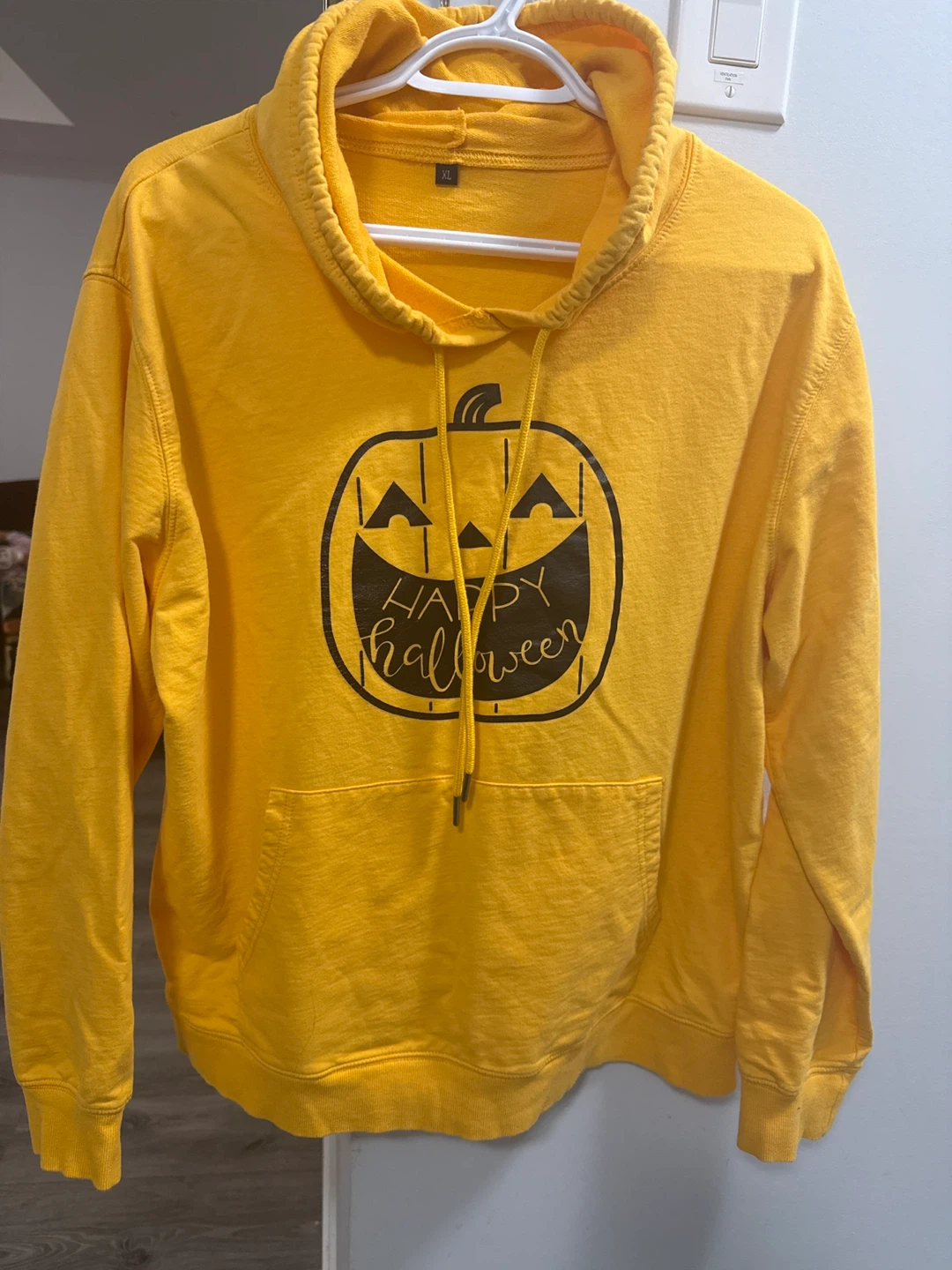 Yellow Happy Halloween Pumpkin Hoodie