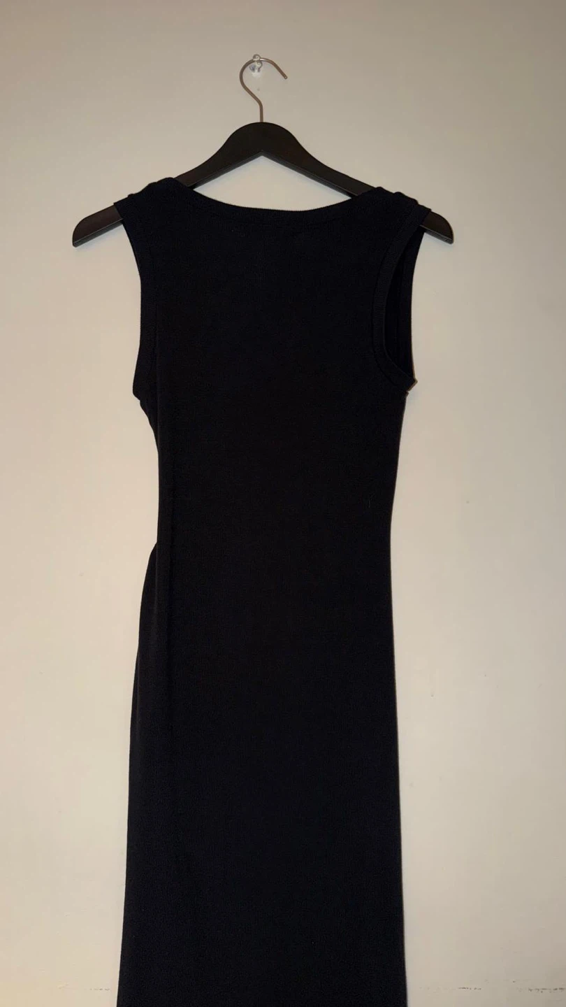 Saints 21 Black Ribbed Midi Dress