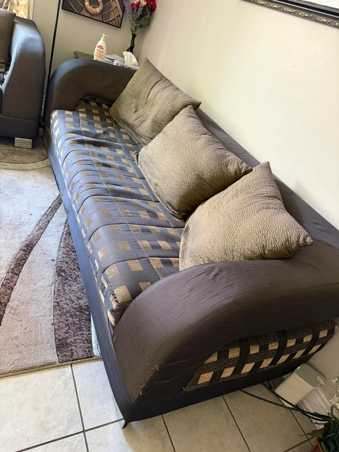 Black and Brown Patterned Sofa set 3+2 - photo 2