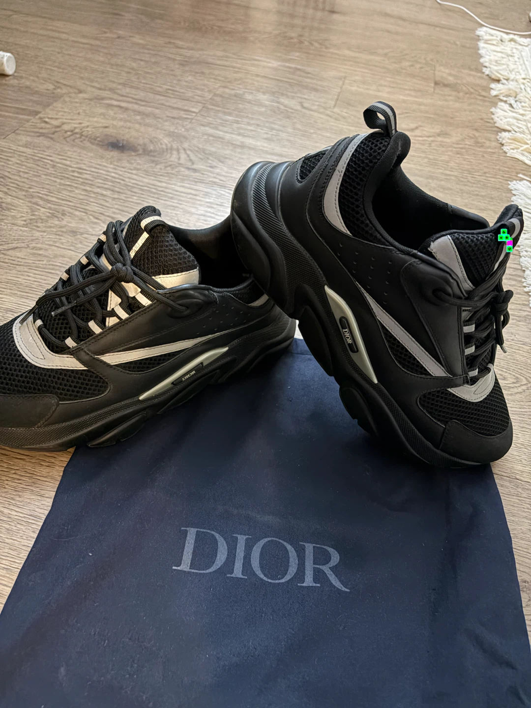 Dior B22 Black/Silver Sneakers – Men’s Size 9.5