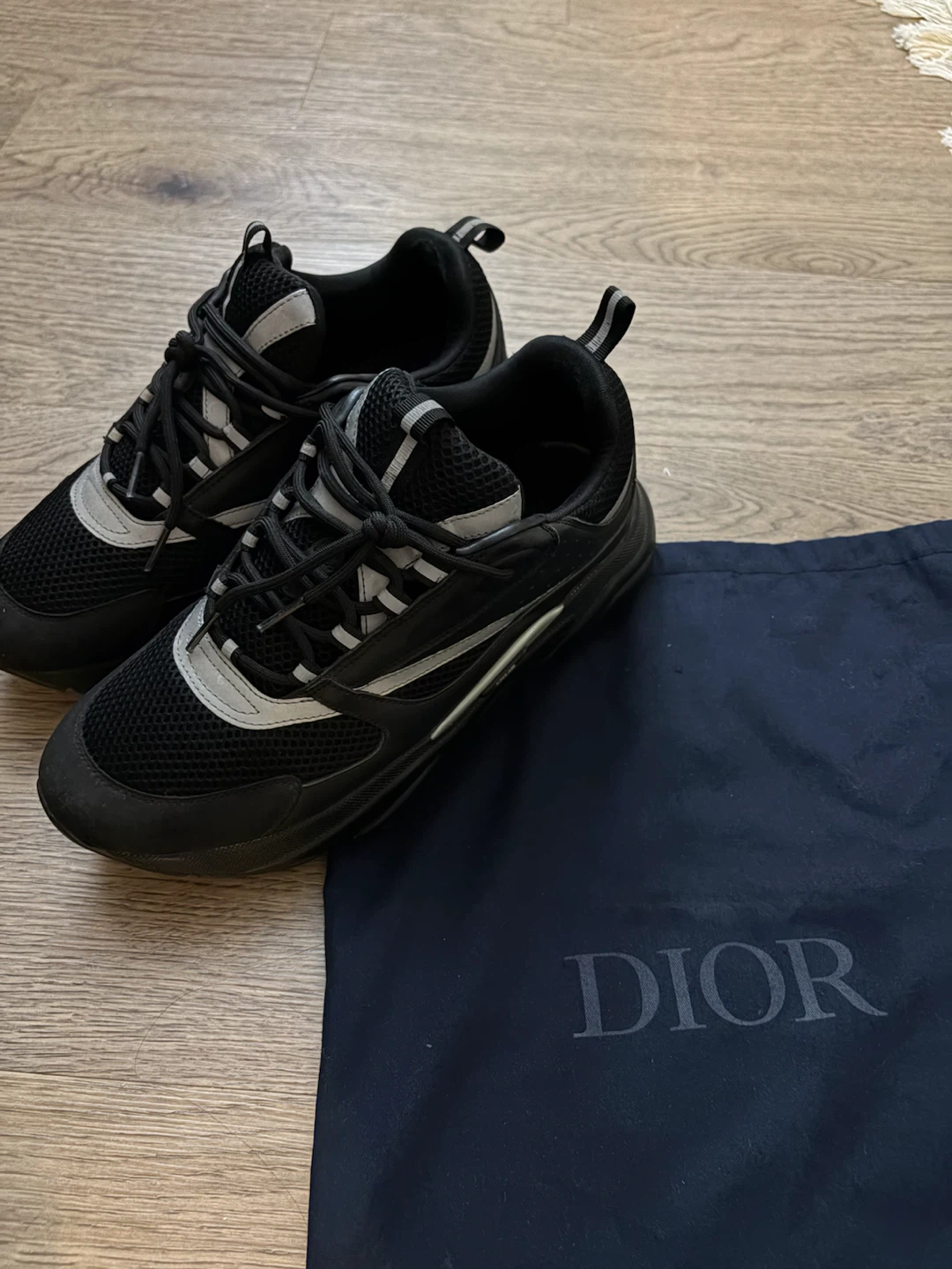 Dior B22 Black/Silver Sneakers – Men’s Size 9.5 - photo 2