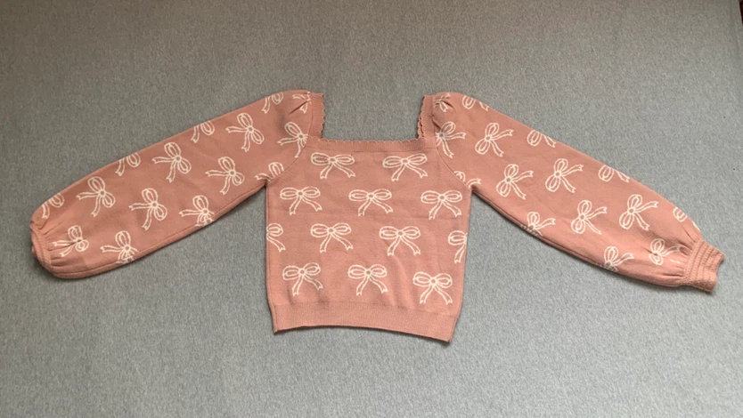 Willow & Wind bow print oversize sleeve sweater - Size Large - photo 2