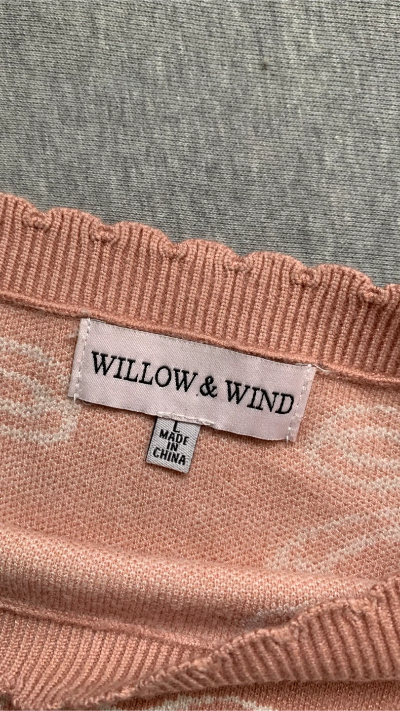 Willow & Wind bow print oversize sleeve sweater - Size Large - photo 3