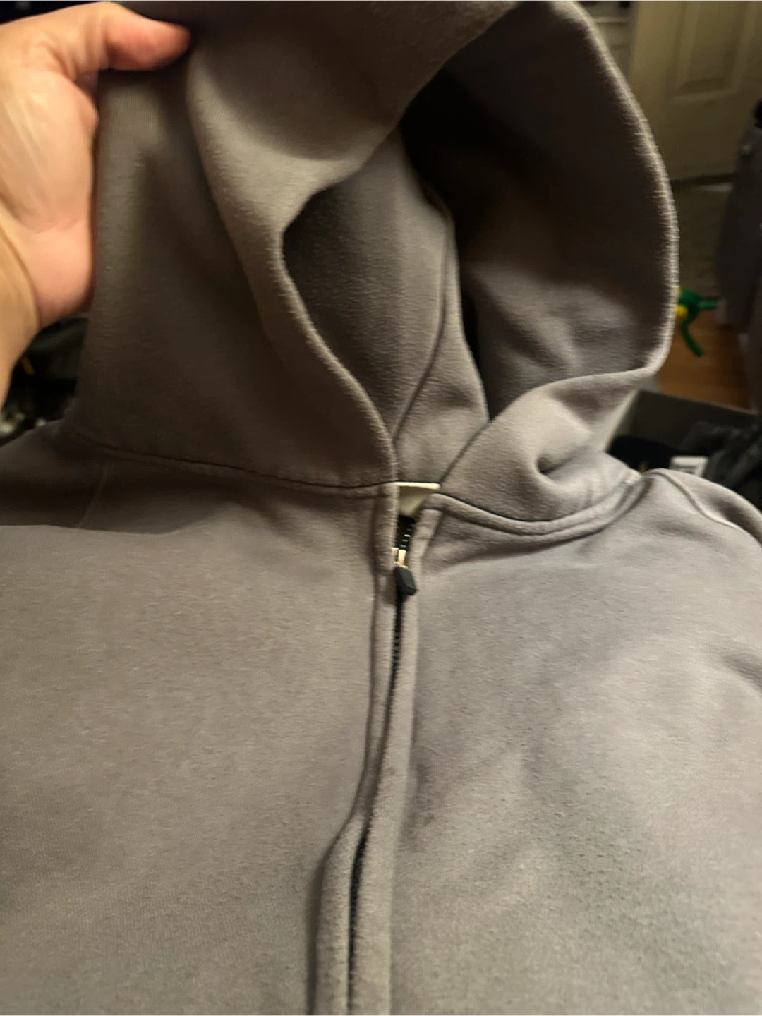 Essentials Fear of God Grey Zip-Up Hoodie - photo 3