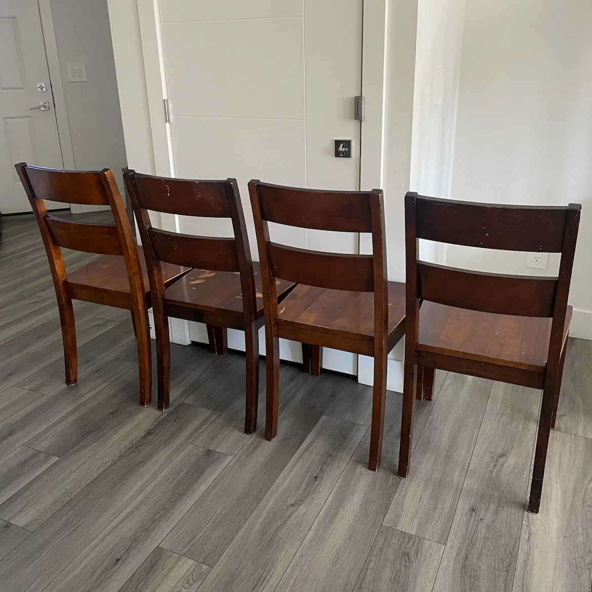 4 Wooden Dining Chairs - photo 4