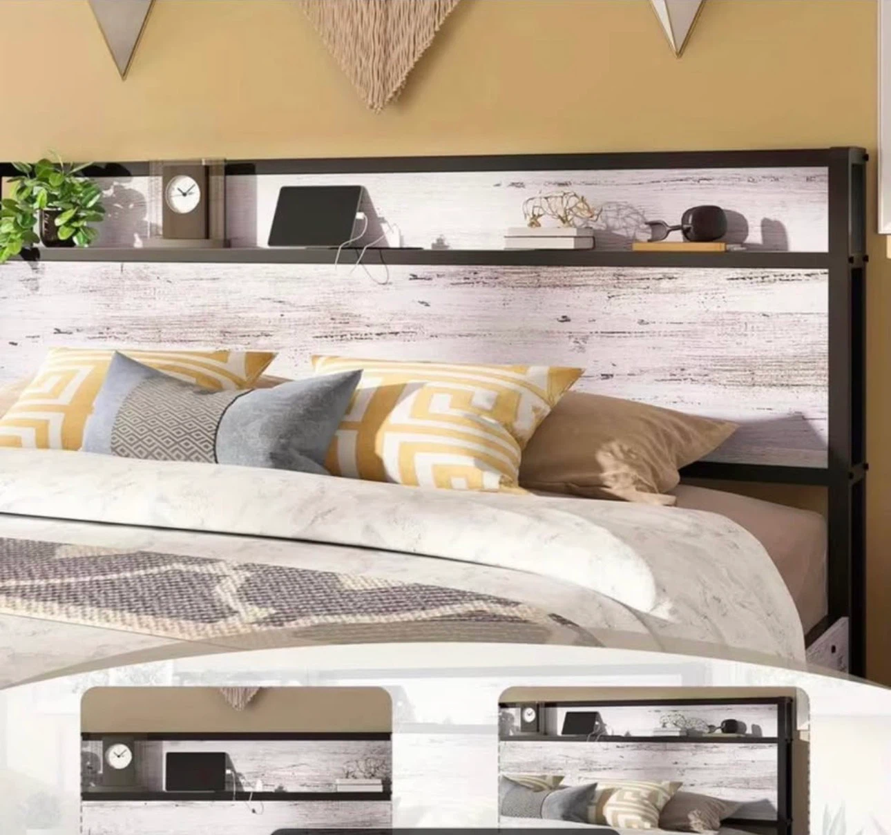 King Size Storage Bed Frame with Charging Station - photo 3