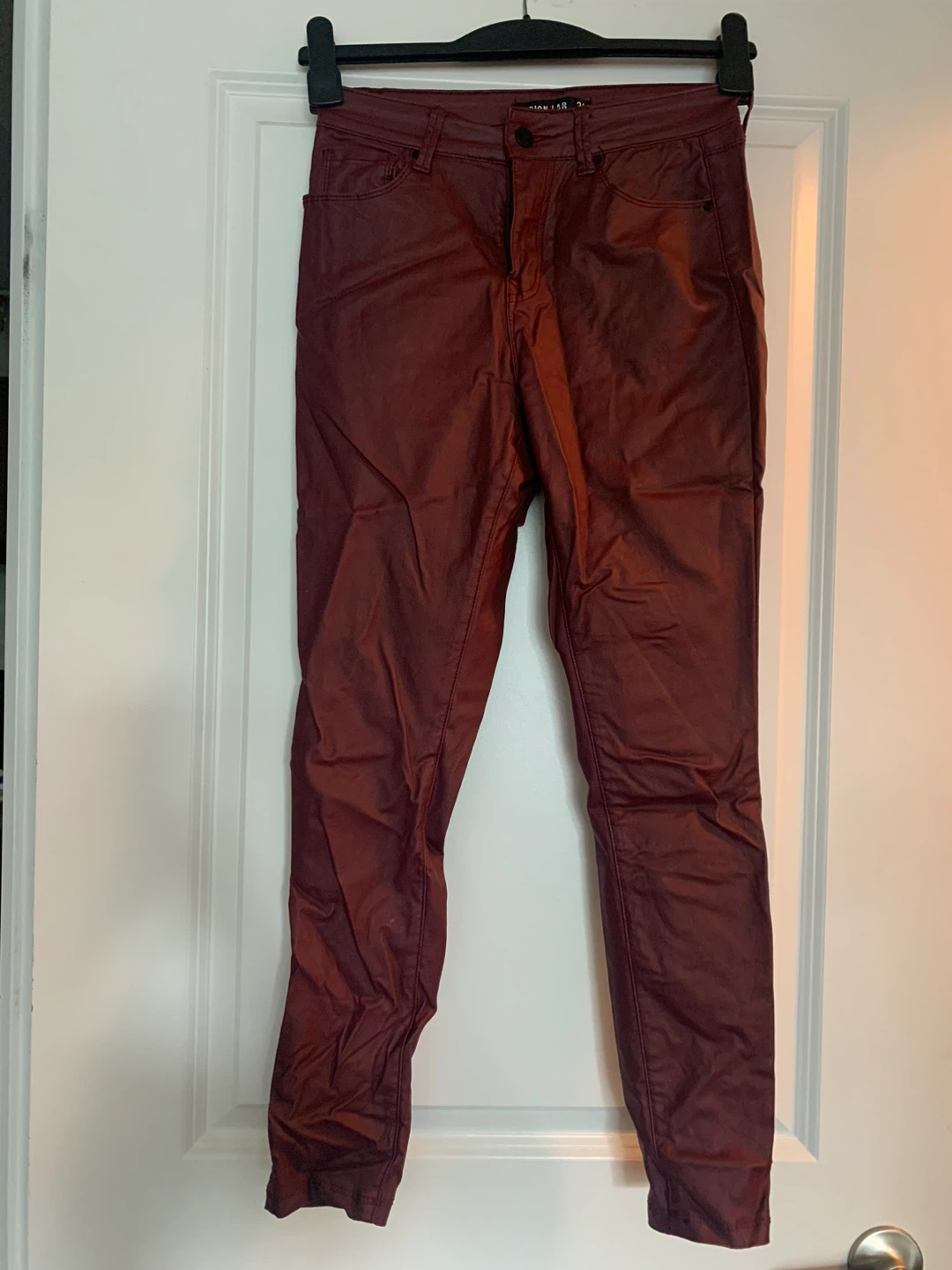 Ion Lab Coated Burgundy Pants