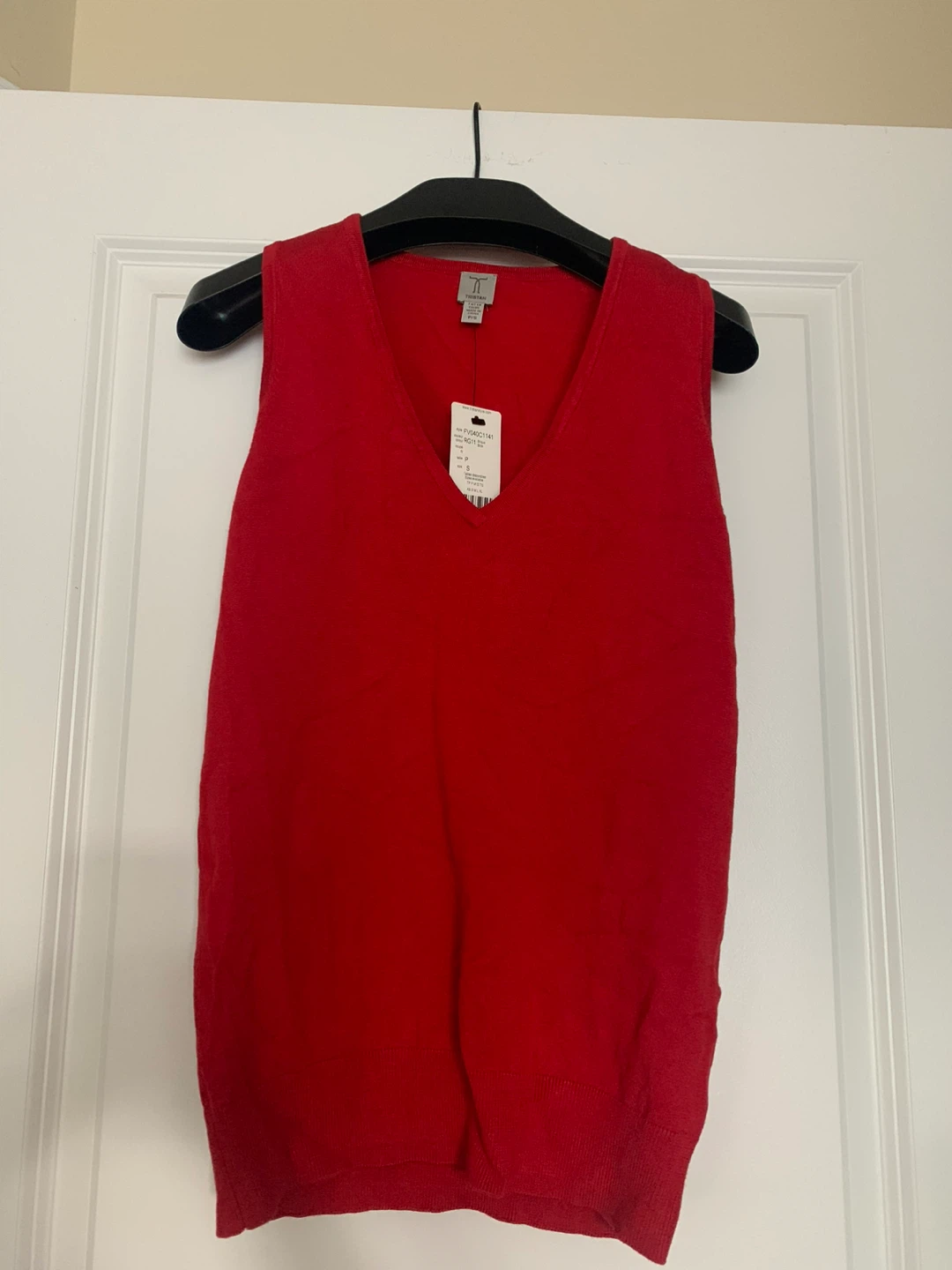 Tristan Red V-Neck Knit Sweater Vest