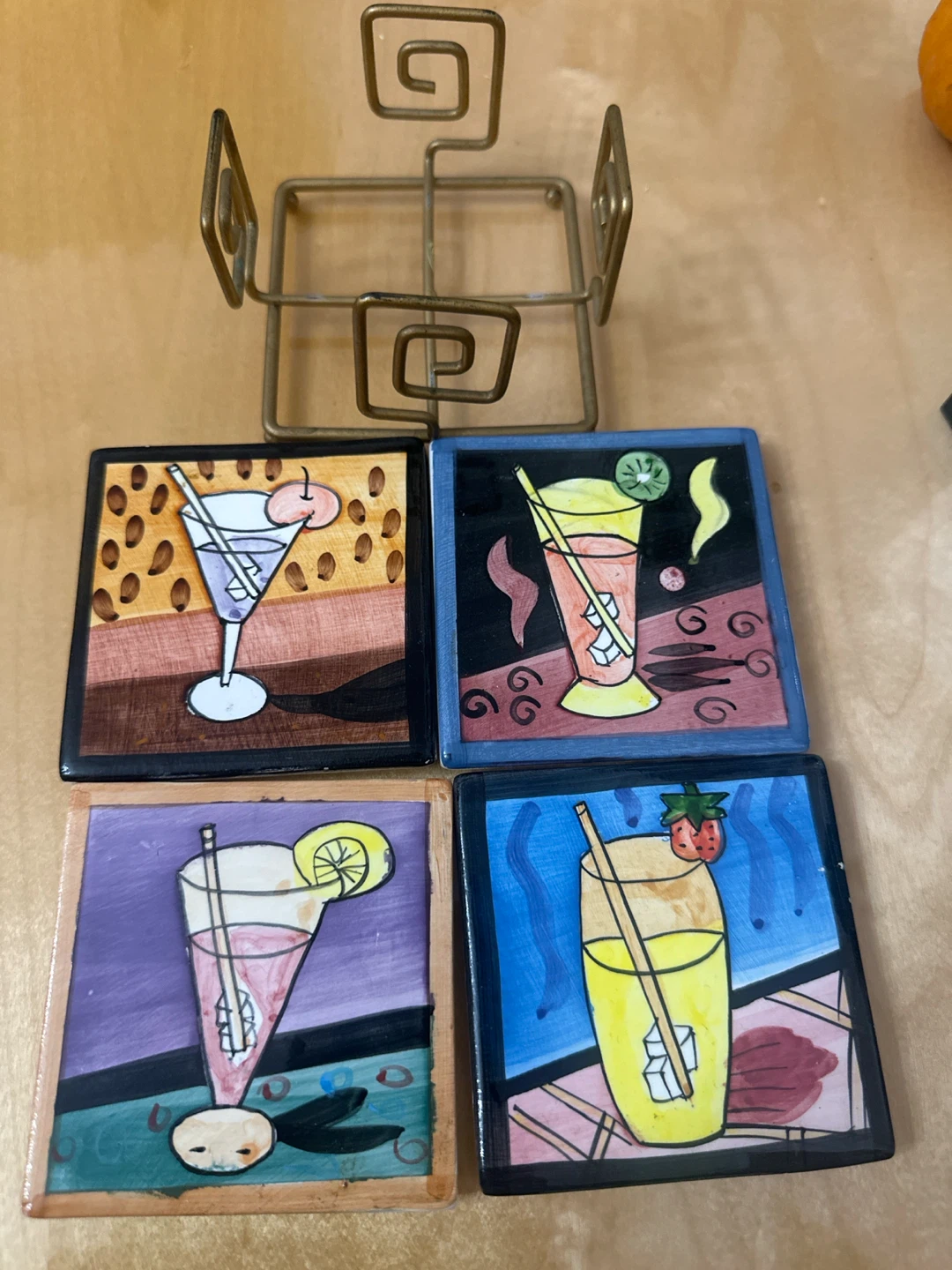Milson & Louis Hand Painted Coaster Set