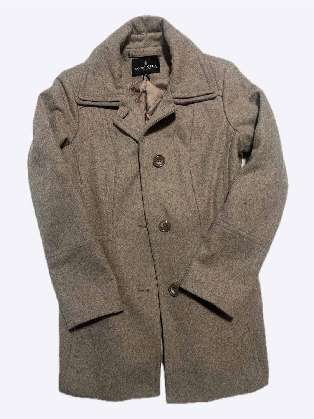 Grey London Fog Wool-Blend Coat