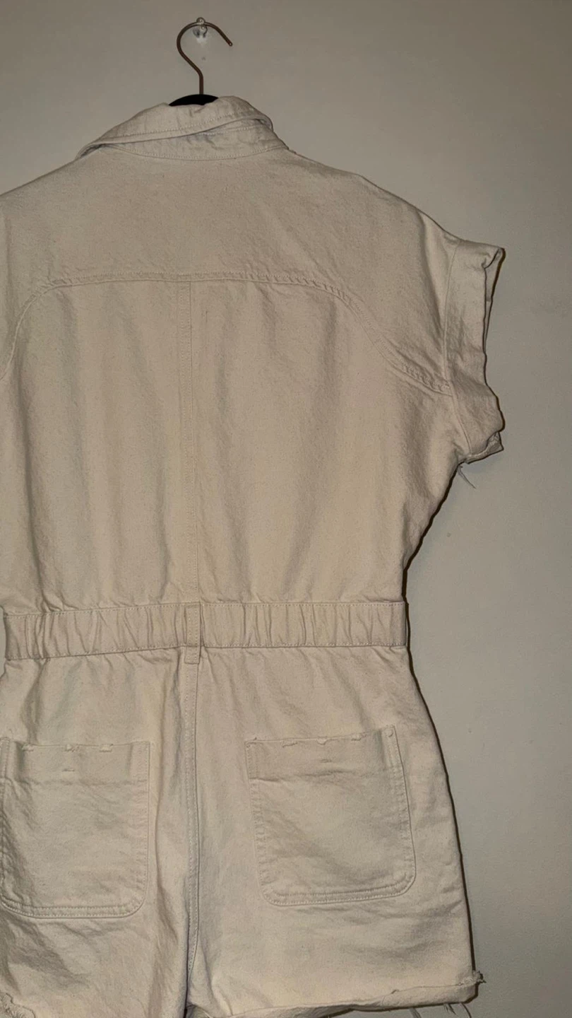 ZARA Cream Denim Romper