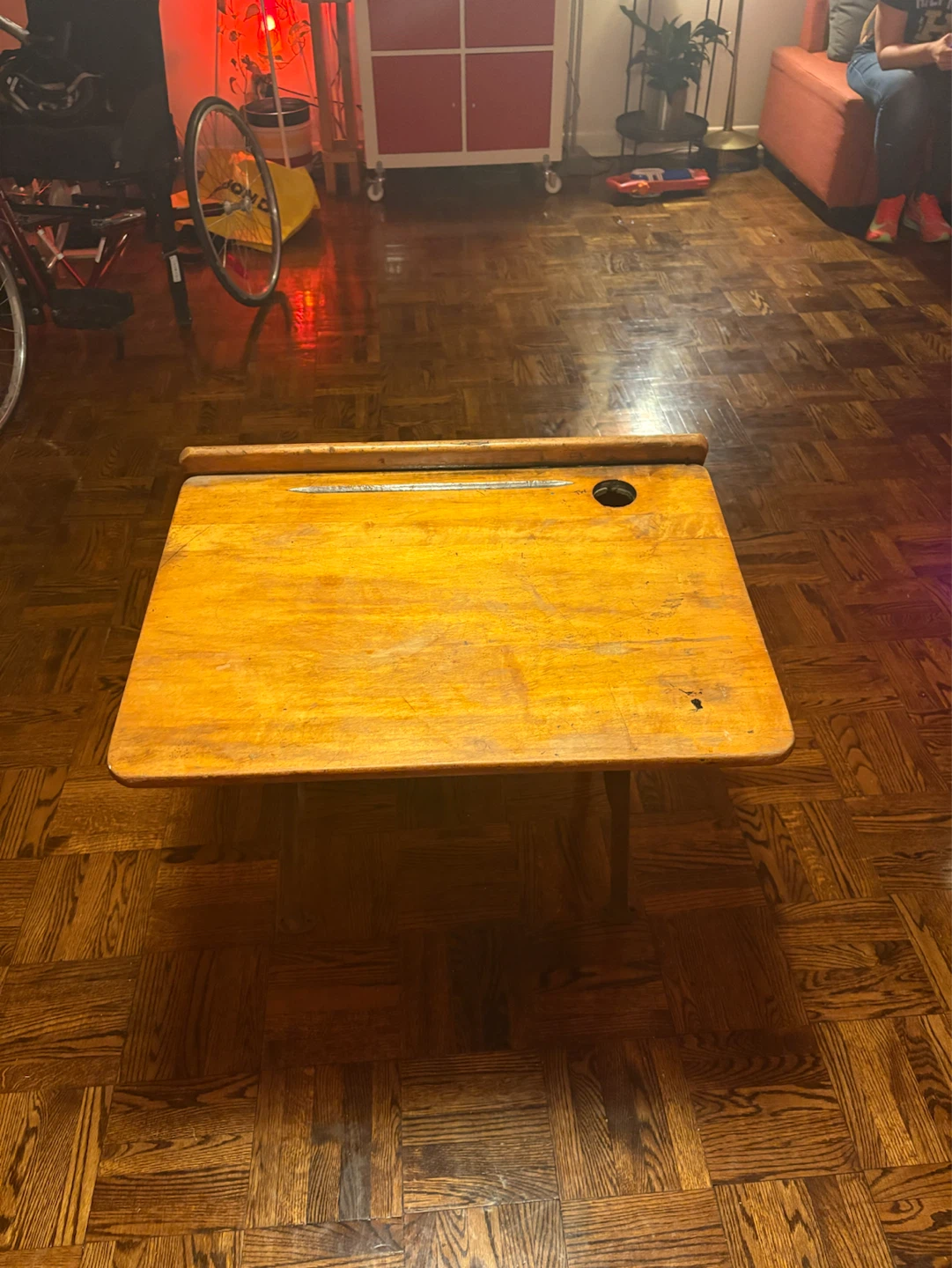 Vintage Wooden School Desk - photo 5