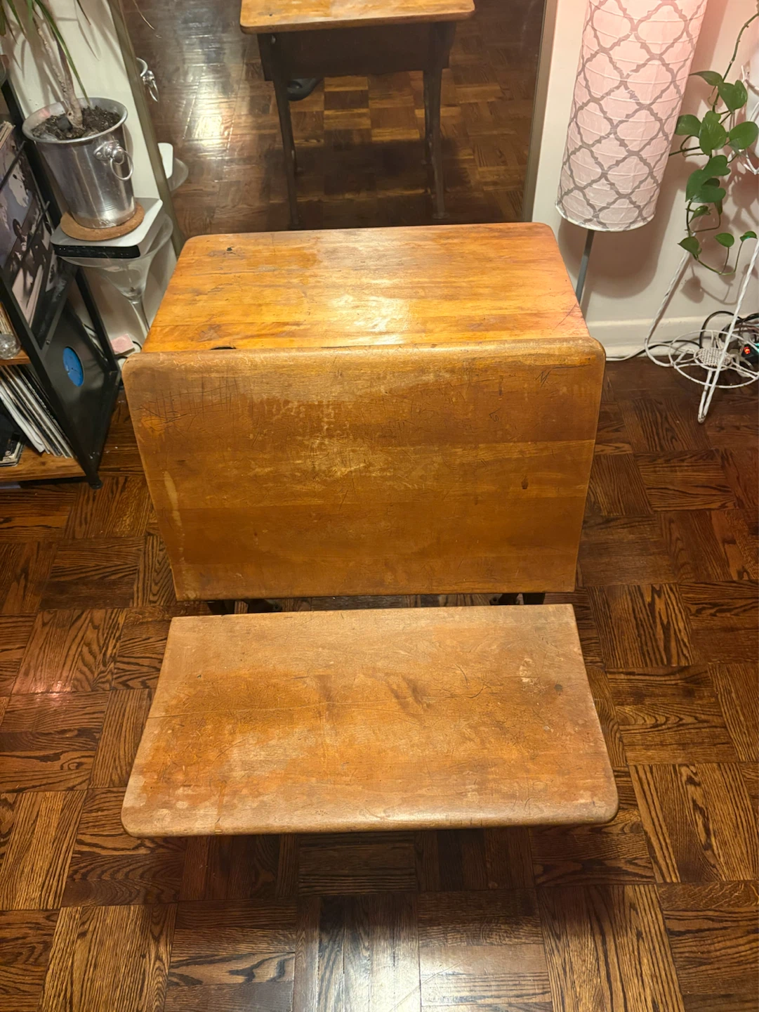 Vintage Wooden School Desk - photo 3