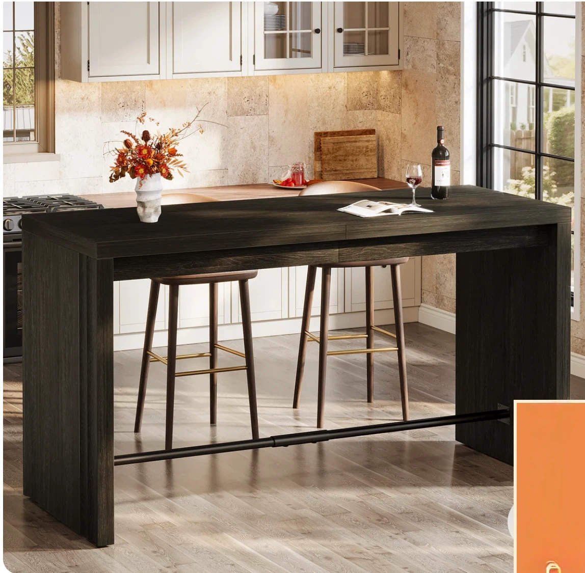 Dark Wood Finish Bar Table/ counter table - photo 3