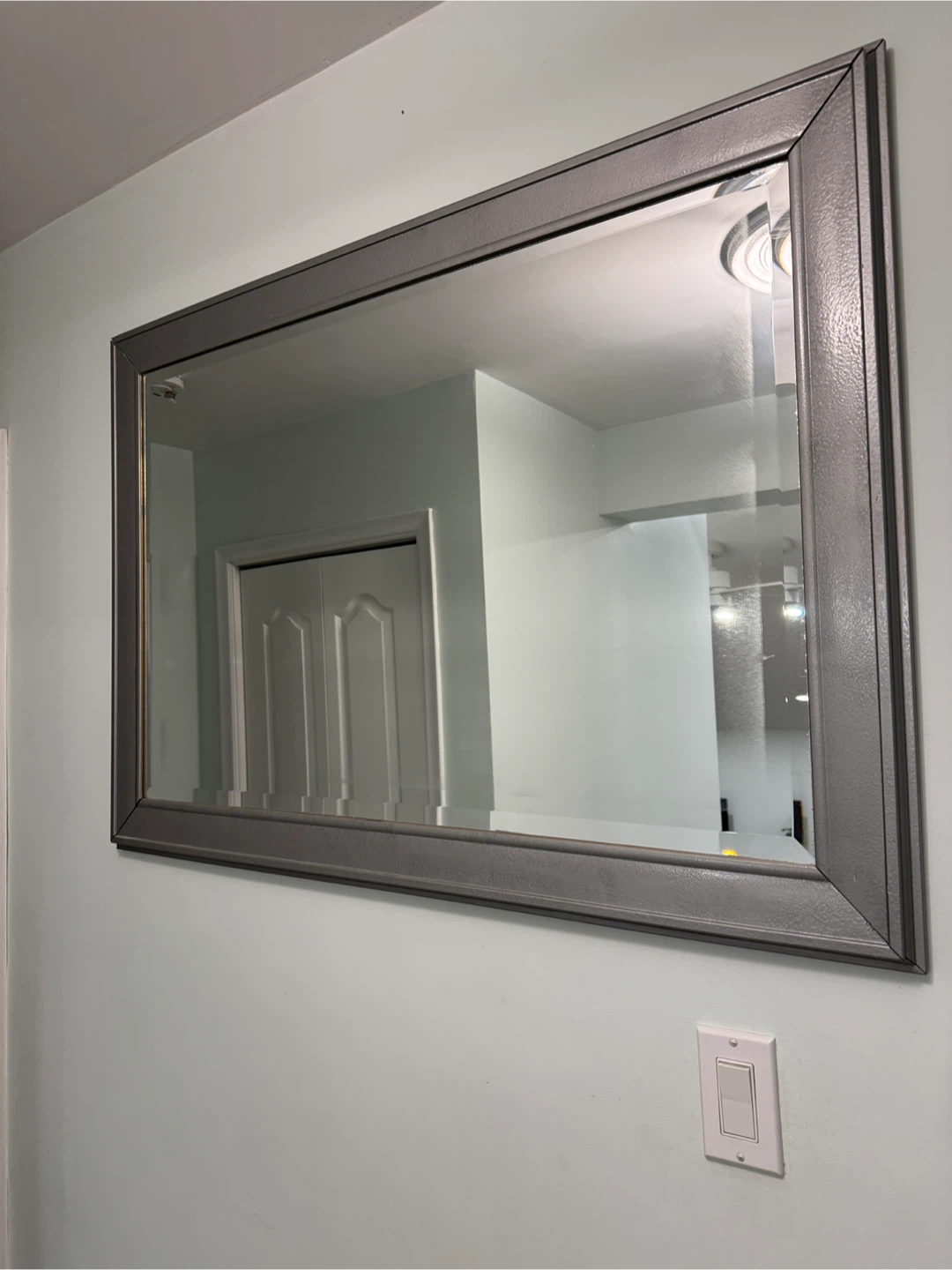 Large Metallic silver mirror