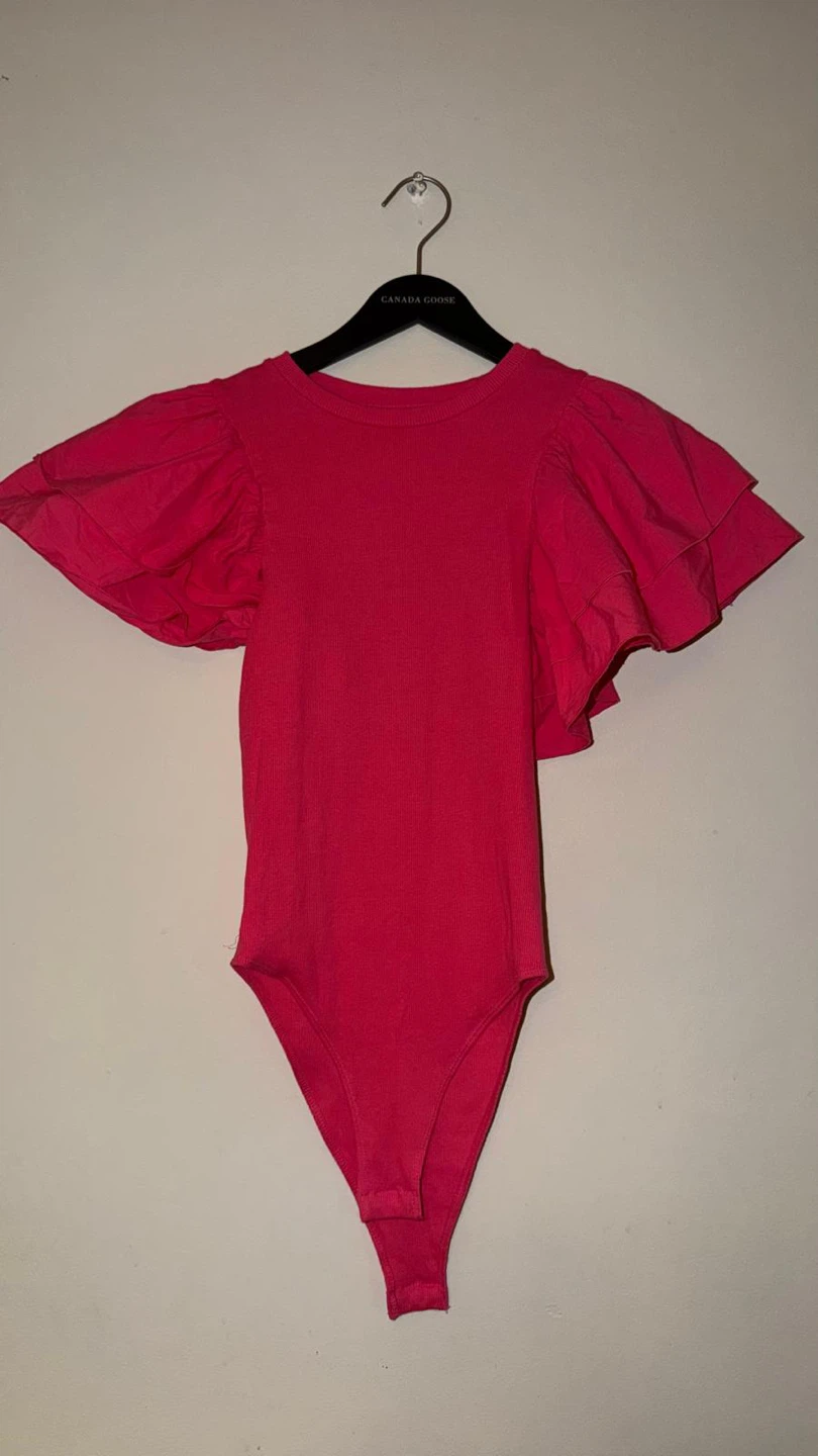 Zara Hot Pink Ruffled Bodysuit - photo 2