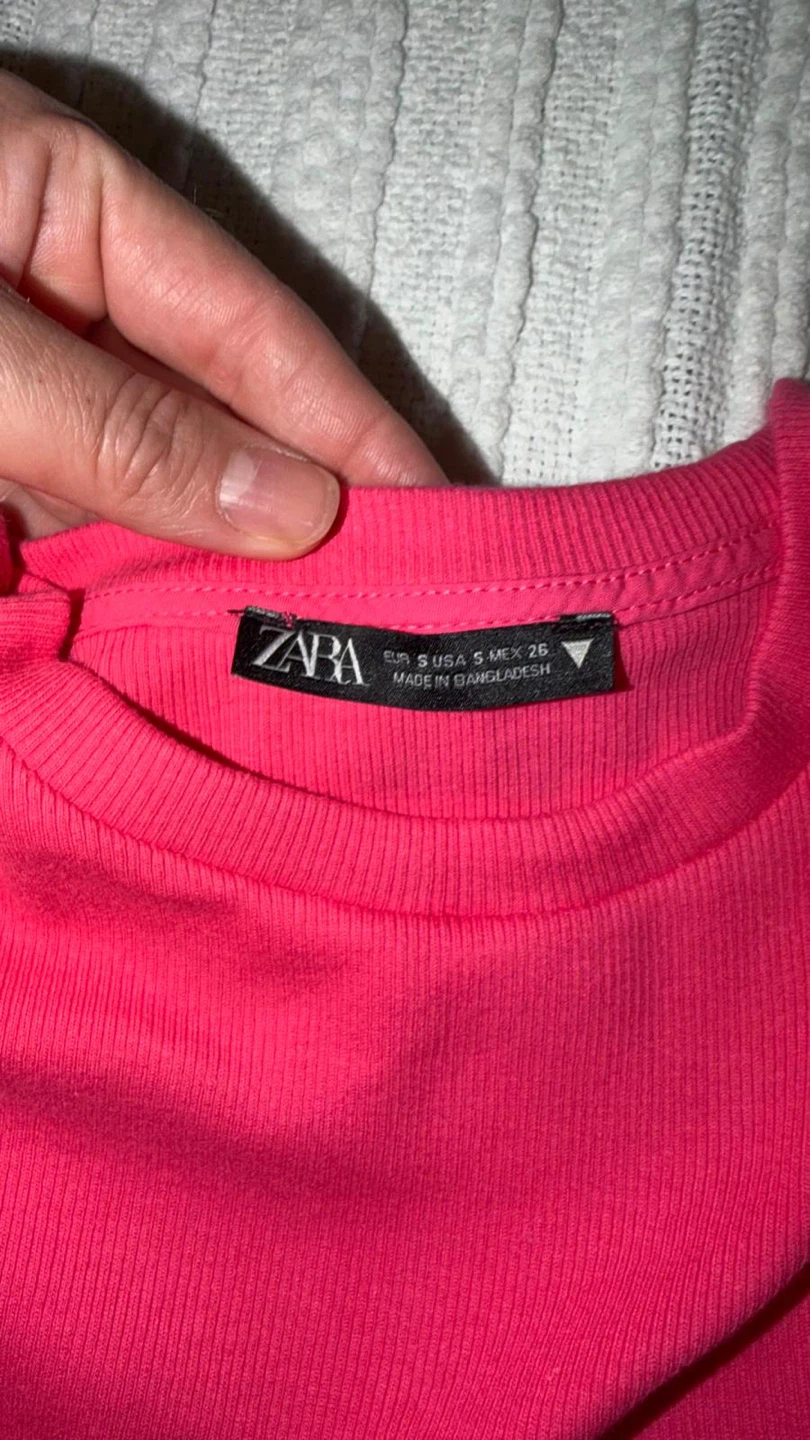 Zara Hot Pink Ruffled Bodysuit