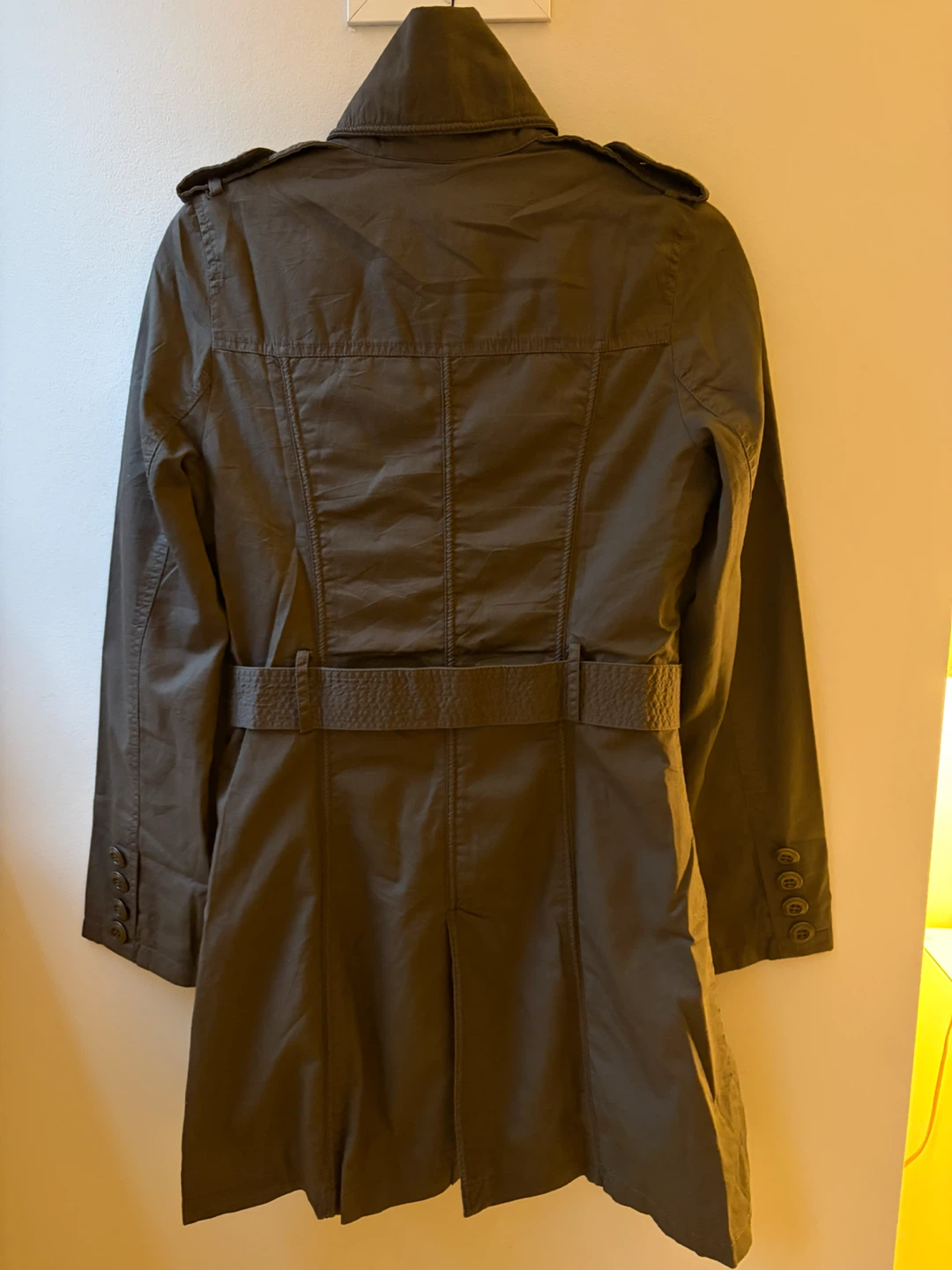 ⁠NWOT Womens Brown Military Belted Trench Coat Jacket Fall⁠ - photo 2