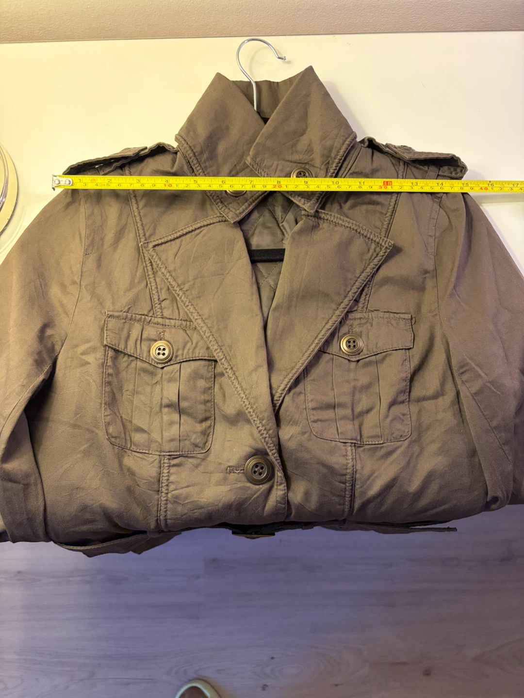 ⁠NWOT Womens Brown Military Belted Trench Coat Jacket Fall⁠ - photo 3