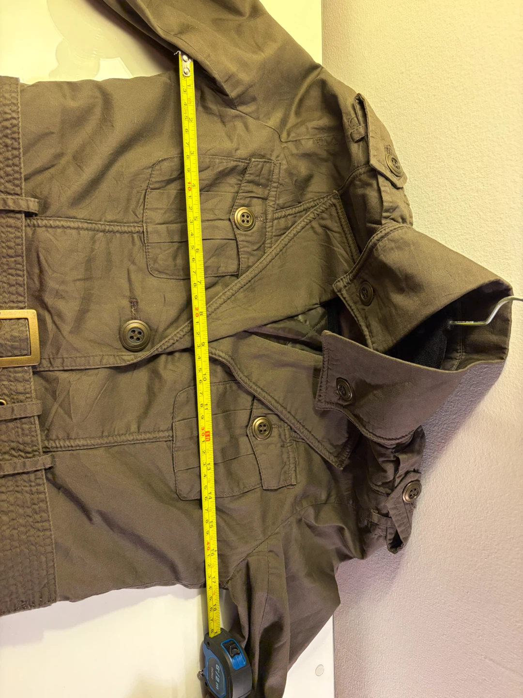 ⁠NWOT Womens Brown Military Belted Trench Coat Jacket Fall⁠ - photo 4