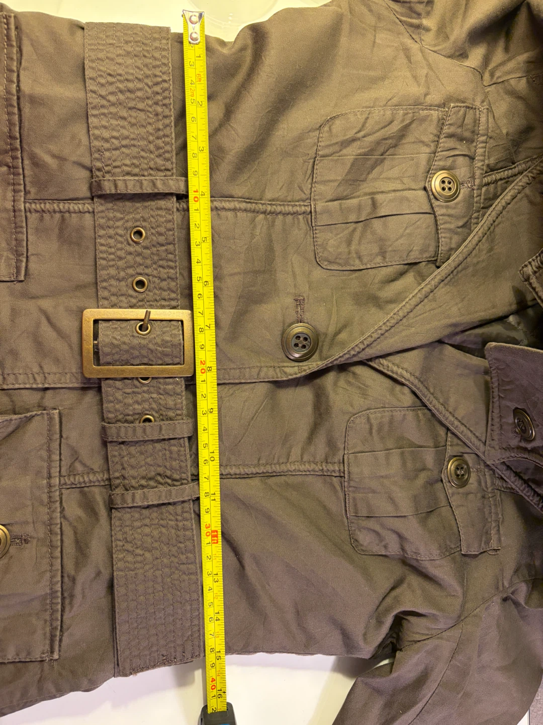 ⁠NWOT Womens Brown Military Belted Trench Coat Jacket Fall⁠ - photo 5