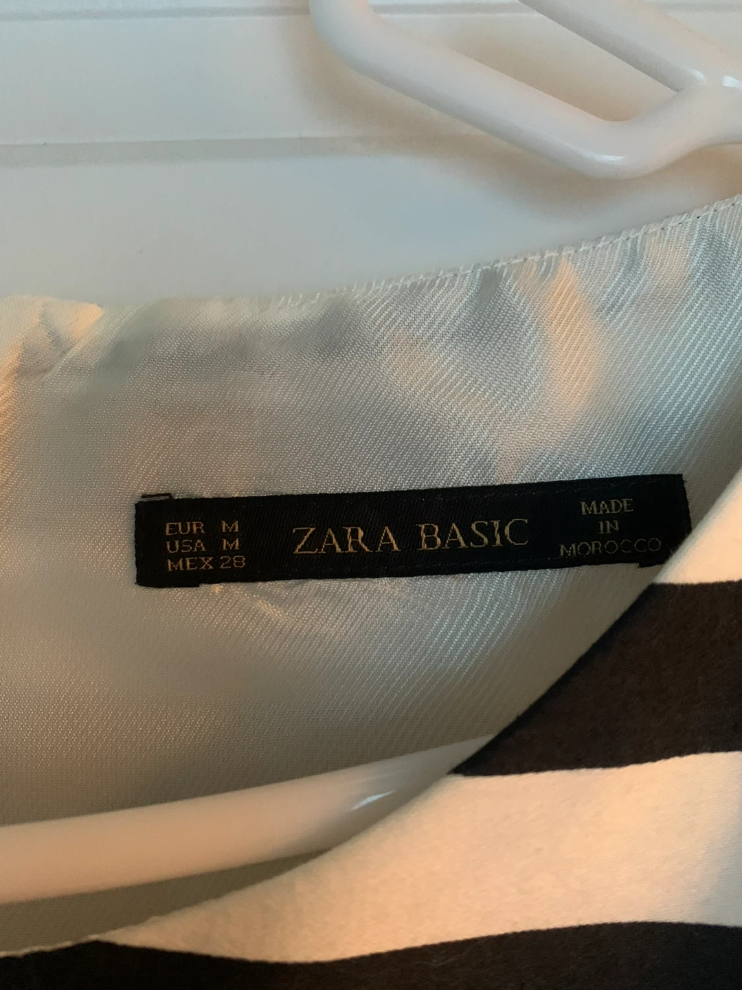 Zara Basic Black and White Striped Dress