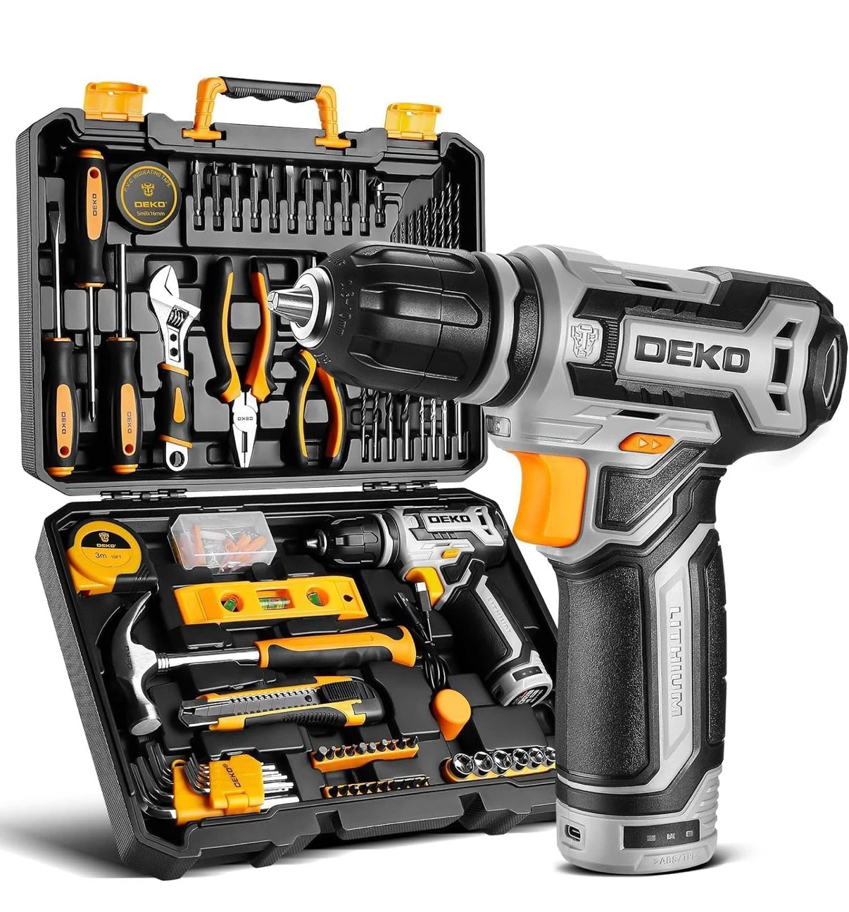 DEKO Cordless Drill and Tool Set