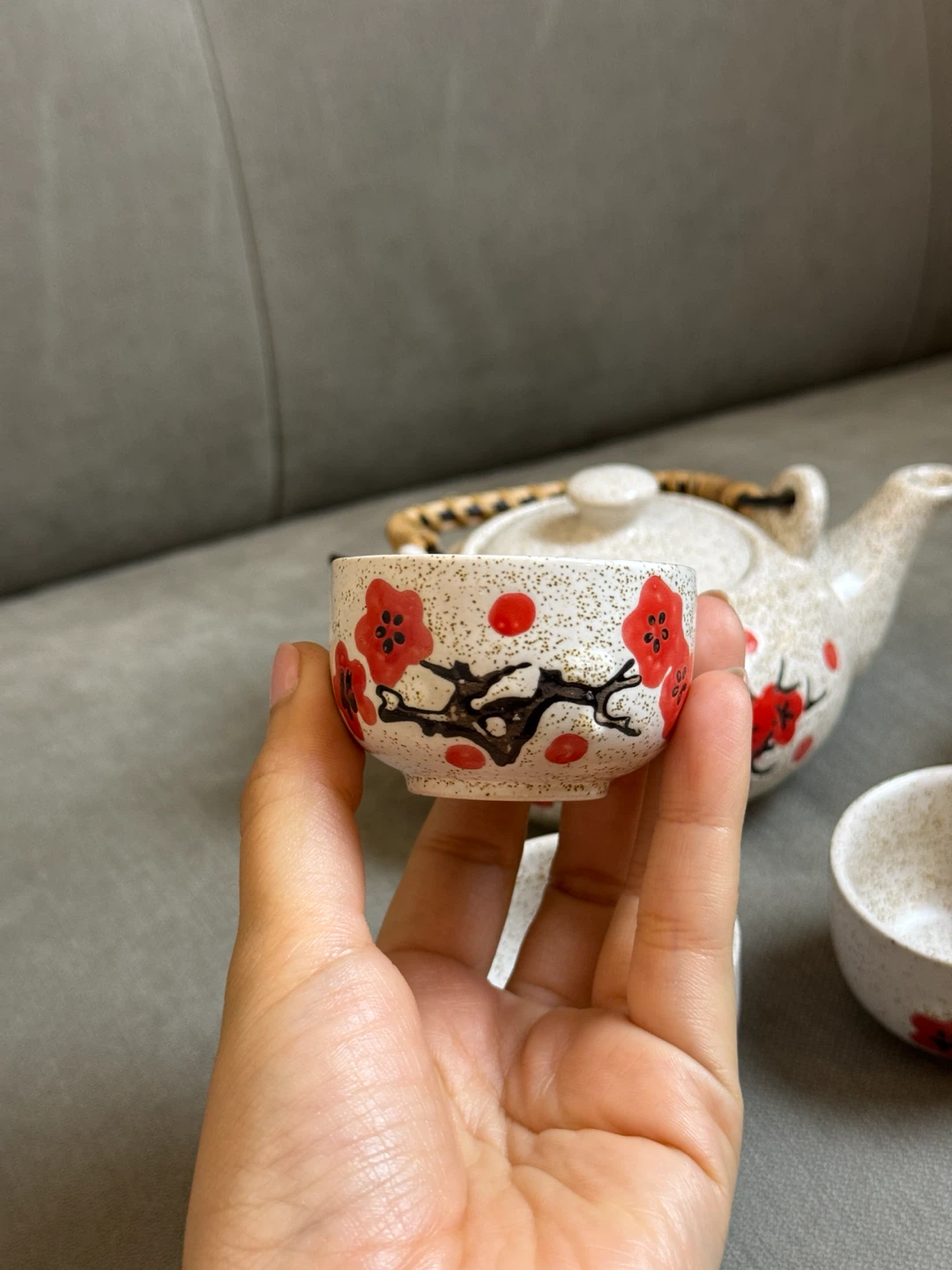 Japanese Ceramic Teapot and Four Cup Set - photo 3