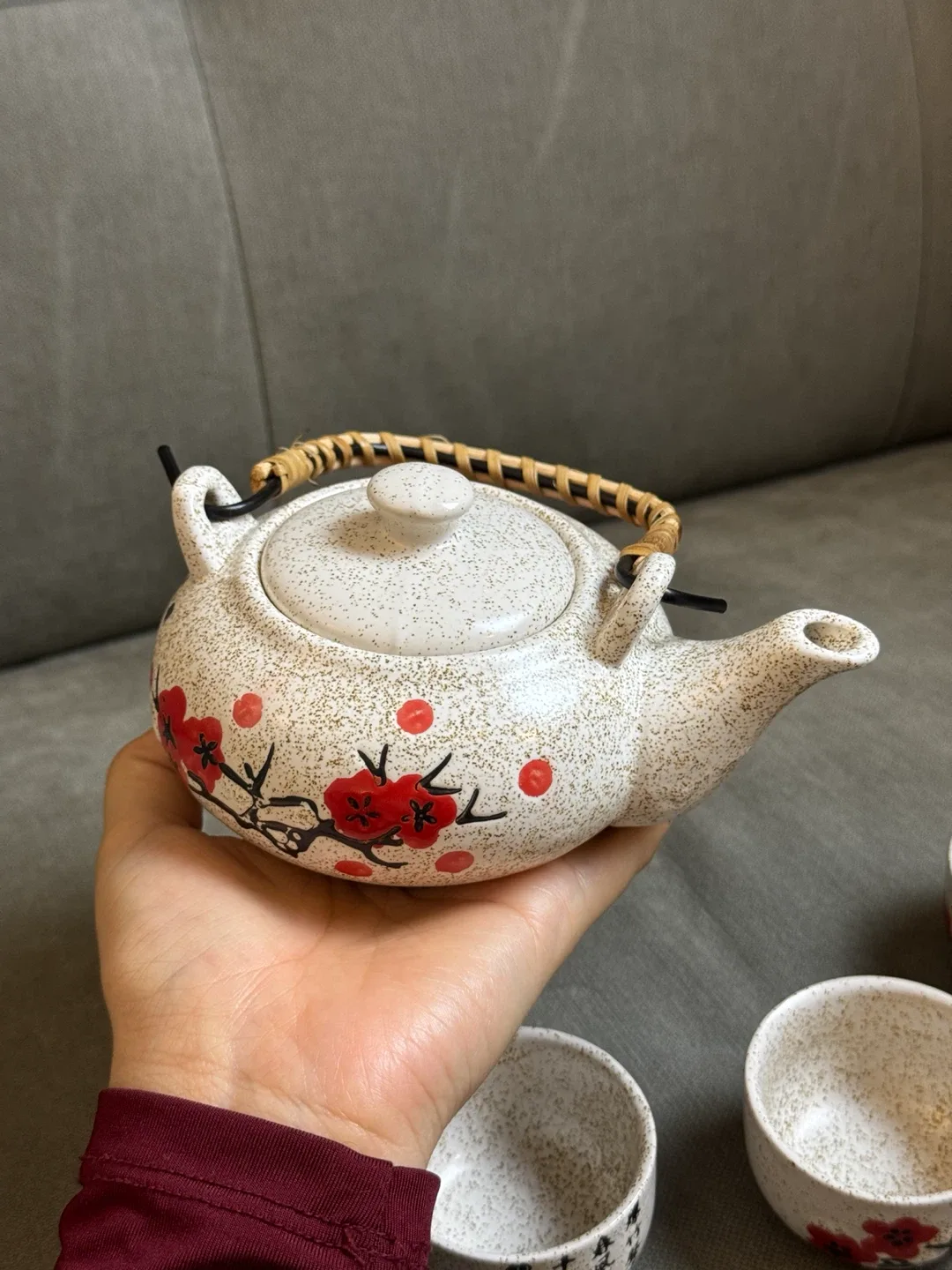 Japanese Ceramic Teapot and Four Cup Set - photo 5