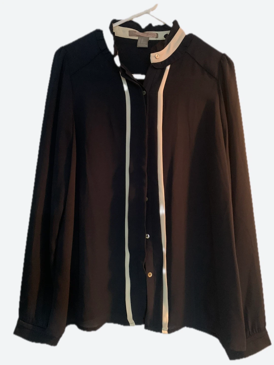 Love 21 black and white blouse