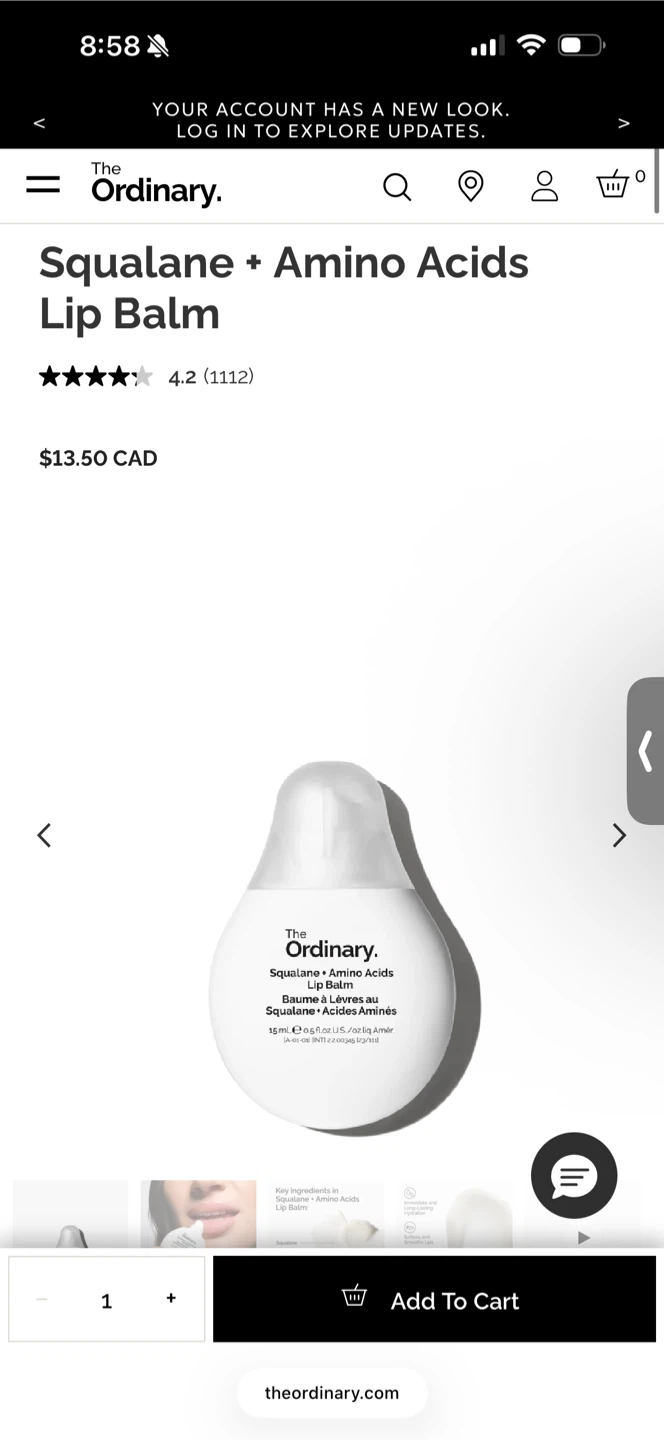 The Ordinary Squalane + Amino Acids Lip Balm
