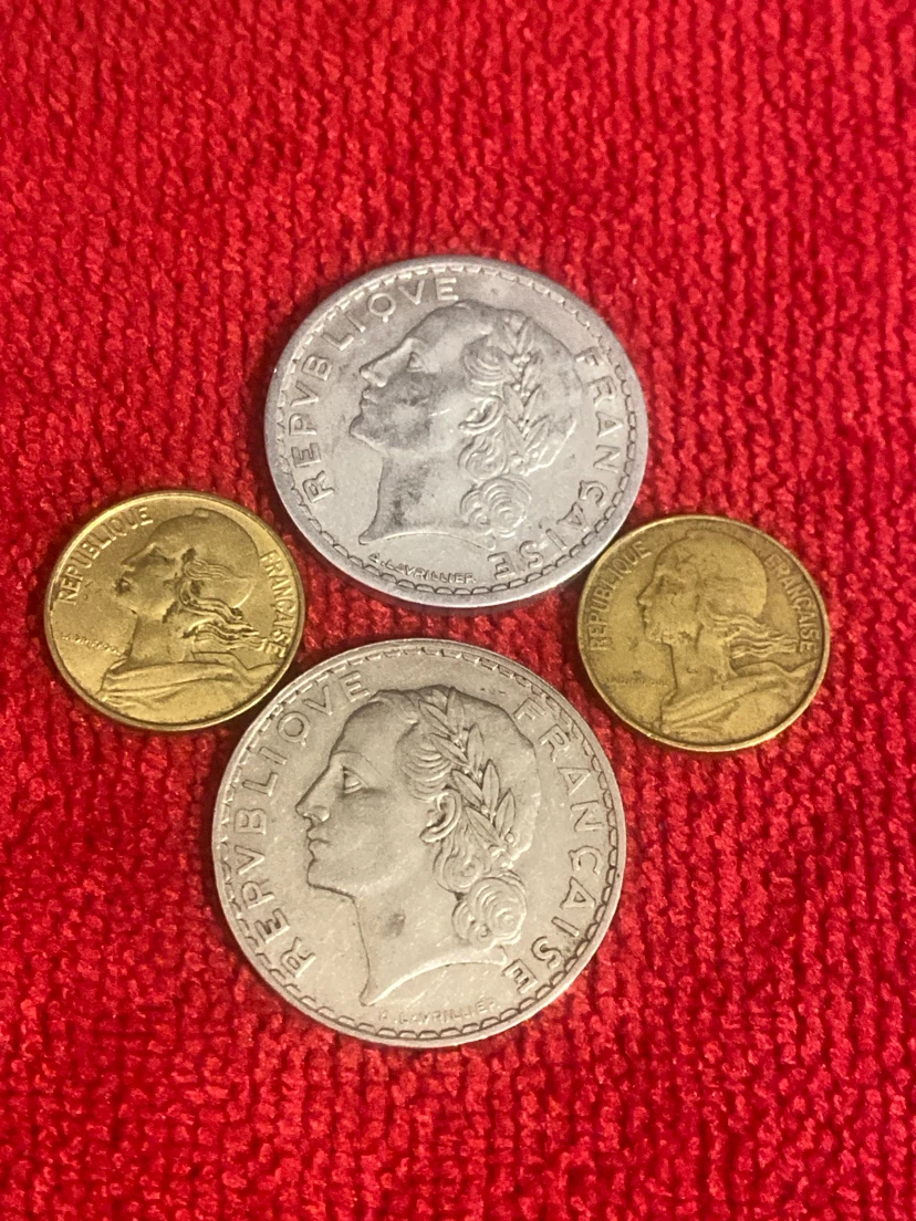 Set of 4 Vintage French Coins