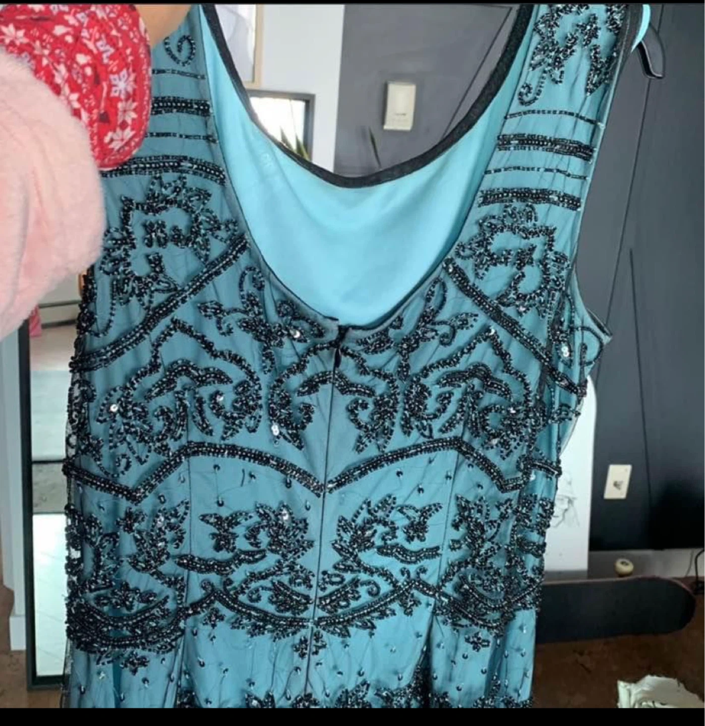 Teal Beaded Evening Gown - photo 3