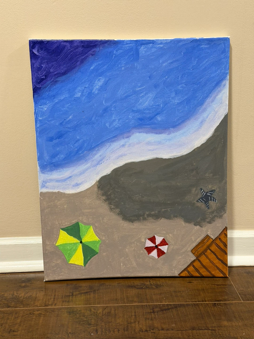 Original Beach Painting - Beach Umbrellas Art - 16x20 - photo 3